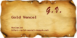 Gold Vencel névjegykártya